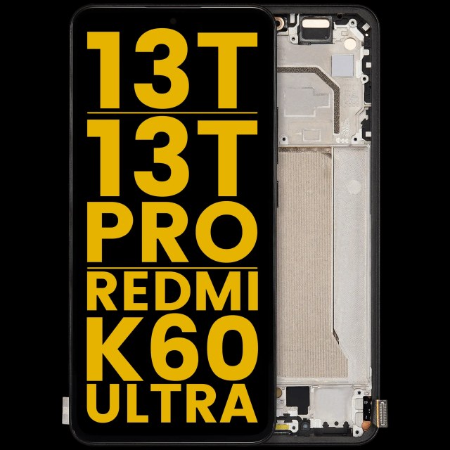 Display OLED completo con Frame per Xiaomi 13T / 13T Pro / Redmi K60 Ultra (Refurbished) (Nero)