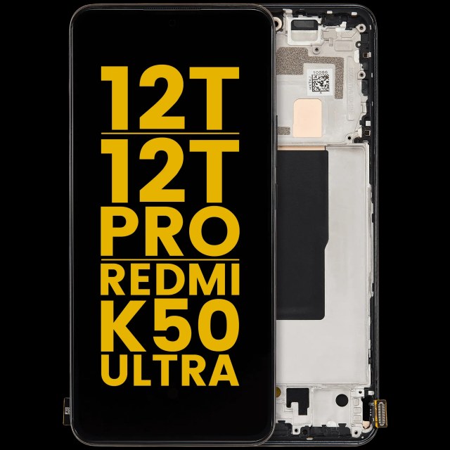 Display OLED completo con Frame per Xiaomi 12T / 12T Pro / Redmi K50 Ultra (Refurbished) (Nero)