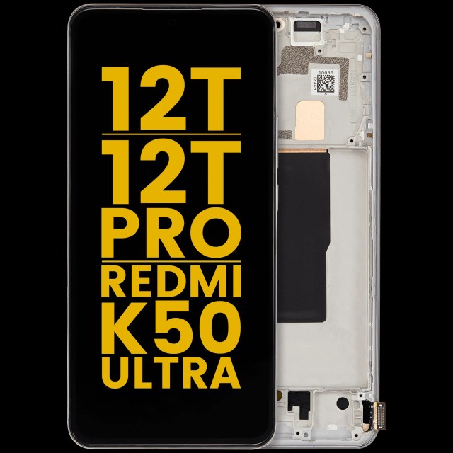 Display OLED completo con Frame per Xiaomi 12T / 12T Pro / Redmi K50 Ultra (Refurbished) (Argento)
