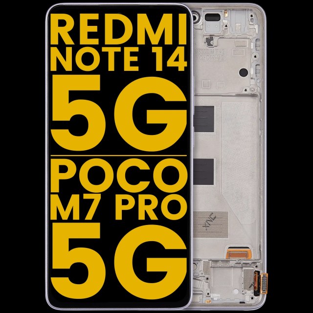 Display OLED completo con Frame per Xiaomi Redmi Note 14 5G / Poco M7 Pro 5G (Refurbished) (Viola)