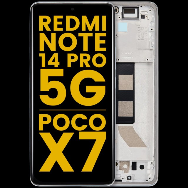 Display OLED completo con Frame per Xiaomi Redmi Note 14 Pro 5G / Xiaomi Poco X7 (Refurbished) (Verde)