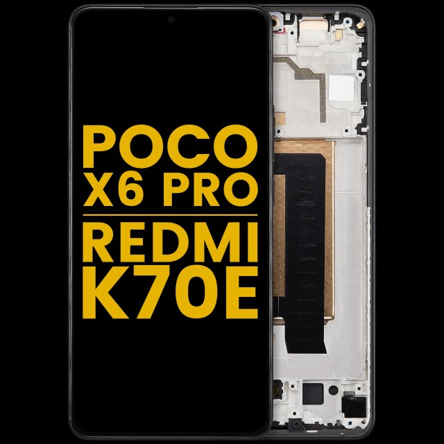 Display OLED completo con Frame per Xiaomi Poco X6 Pro / Redmi K70E (Refurbished) (Nero)