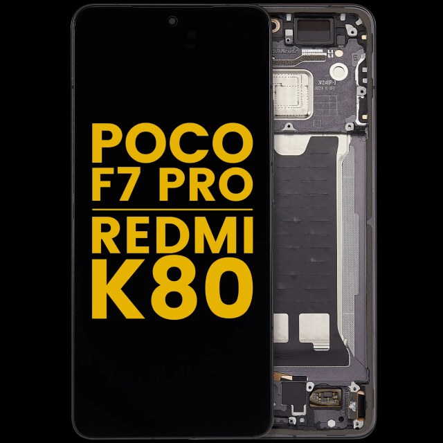 Display OLED completo con Frame per Xiaomi Poco F7 Pro / Redmi K80 (Refurbished) (Nero)