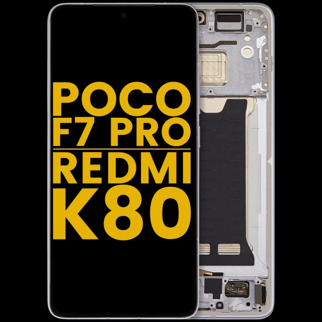 Display OLED completo con Frame per Xiaomi Poco F7 Pro / Redmi K80 (Refurbished) (Argento)