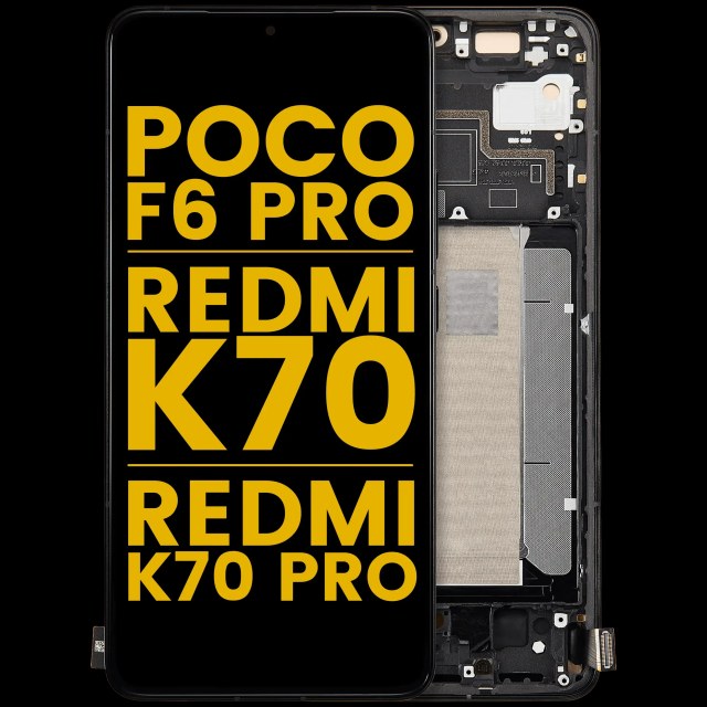 Display OLED completo con Frame per Xiaomi Poco F6 Pro / Redmi K70 / K70 Pro (Refurbished) (Nero)