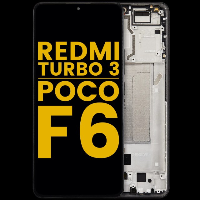 Display OLED completo con Frame per Xiaomi Redmi Turbo 3 / Xiaomi Poco F6 (Refurbished) (Nero)