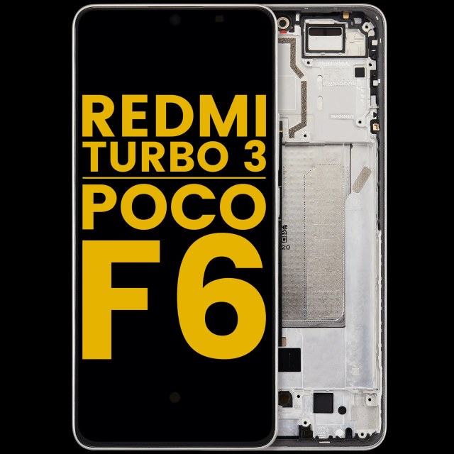 Display OLED completo con Frame per Xiaomi Redmi Turbo 3 / Xiaomi Poco F6 (Refurbished) (Titanio color)
