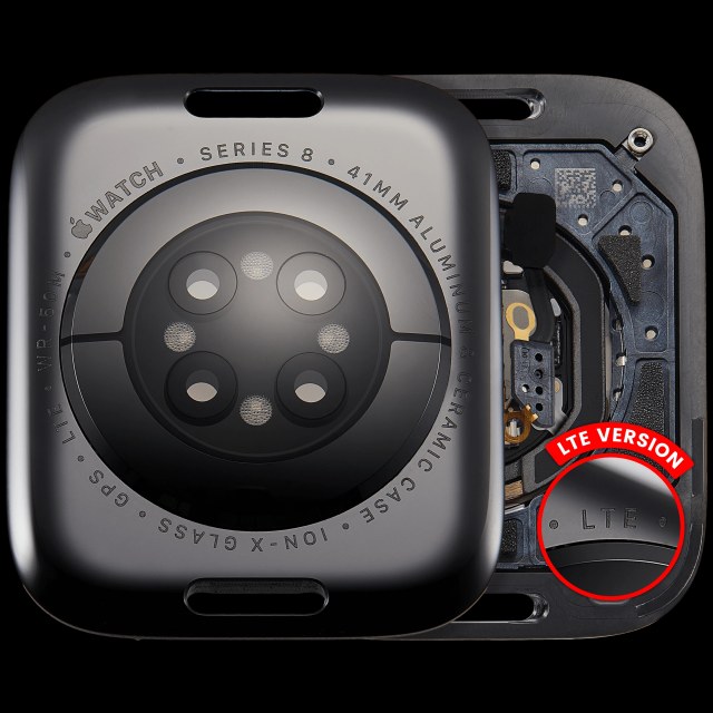 Cover posteriore gruppo per Watch Series 8 (41mm) (versione LTE) (Aluminum / Nero siderale)