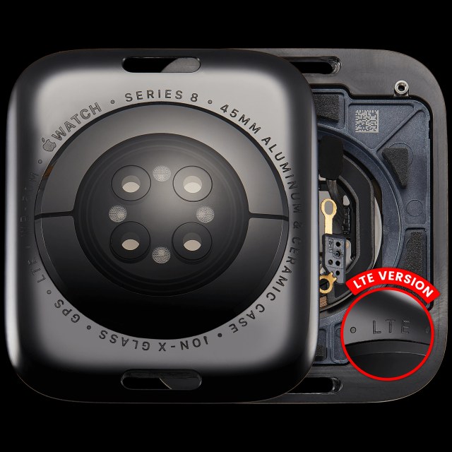 Cover posteriore gruppo per Watch Series 8 (45mm) (versione LTE) (Aluminum / Nero siderale)
