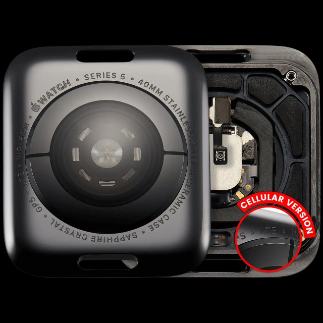 Cover posteriore gruppo per Watch Series 5 (40mm) (versione LTE) (Stainless / Nero siderale)