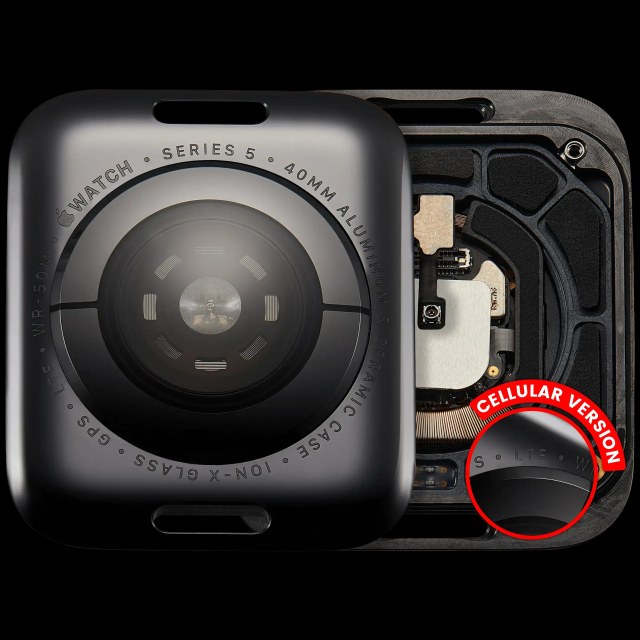 Cover posteriore gruppo per Watch Series 5 (40mm) (versione LTE) (Aluminum / Nero siderale)