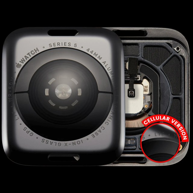 Cover posteriore gruppo per Watch Series 5 (44mm) (versione LTE) (Aluminum / Nero siderale)
