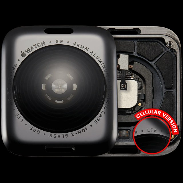 Cover posteriore gruppo per Watch Series SE 1st (44MM) (versione LTE) (Aluminum / Nero siderale)