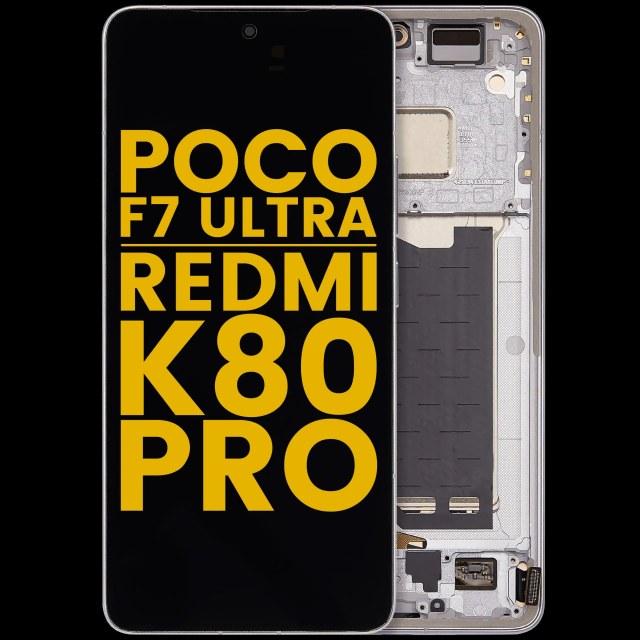 Display OLED completo con Frame per Xiaomi Poco F7 Ultra / Redmi K80 Pro (Refurbished) (Bianco)