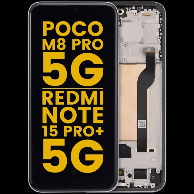 Display OLED completo con Frame per Xiaomi Poco M8 Pro 5G / Redmi Note 15 Pro+ 5G (Refurbished) (Glacier Blu)