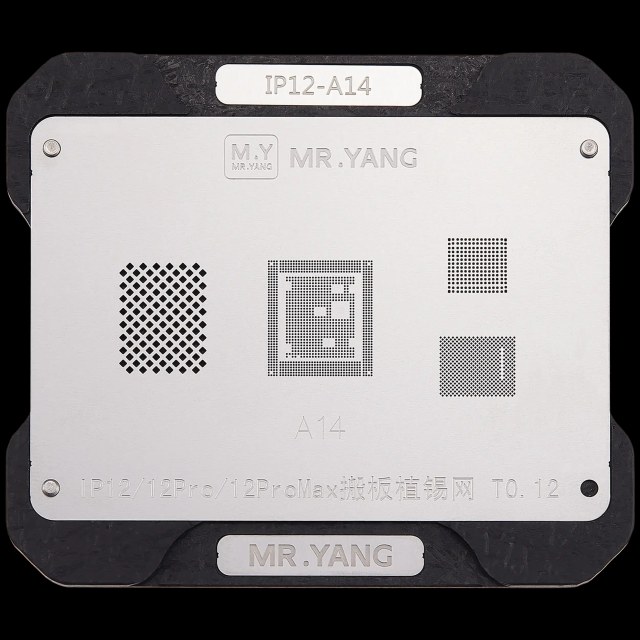 M.Y Scheda Transfer Reballing Stencil (A14) e Middle Layer Frame Reballing Platform per iPhone 12 / 12 Pro / 12 Pro Max (M.Y)