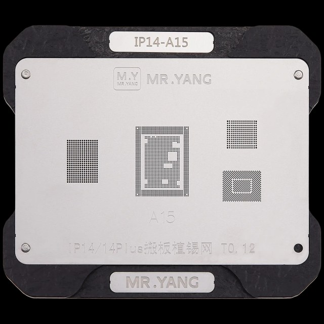 M.Y Scheda Transfer Reballing Stencil (A15) e Middle Layer Frame Reballing Platform per iPhone 14 / 14 Plus (M.Y)