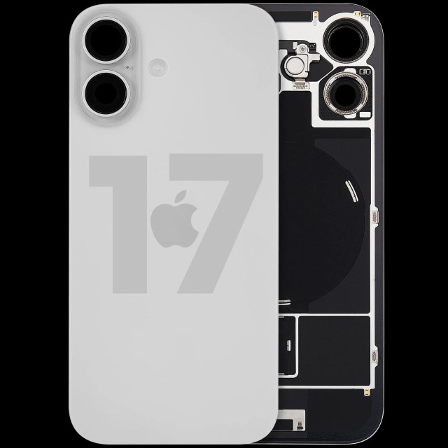 Vetro posteriore con magnete MagSafe, NFC e flat flash per iPhone 17 (Used Service Pack Pull: Grade B) (Bianco)