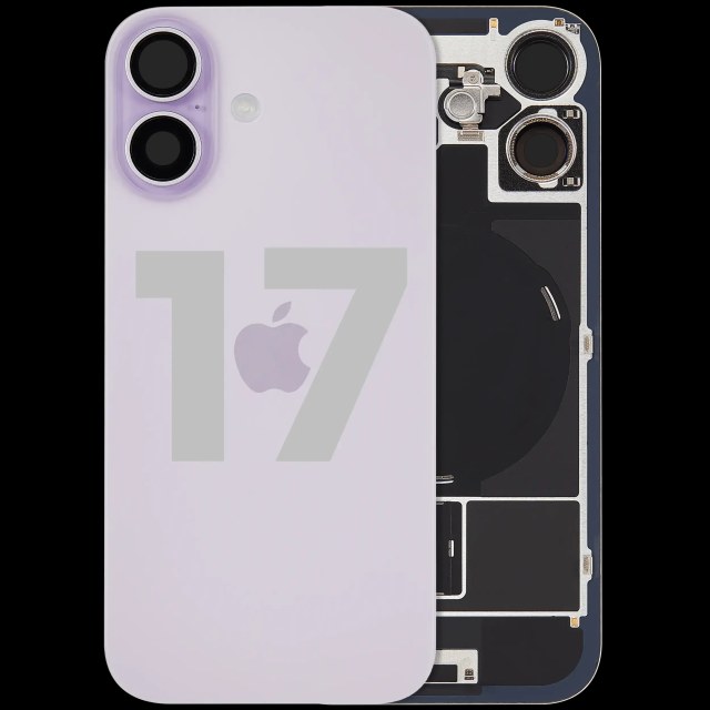 Vetro posteriore con magnete MagSafe, NFC e flat flash per iPhone 17 (Used Service Pack Pull: Grade C) (Lavanda)