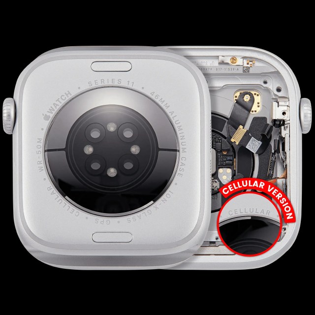 Scocca completa per Watch Series 11 (46MM) (Used Service Pack Pull: grado A) (Cellular Version) (Aluminum / Argento)