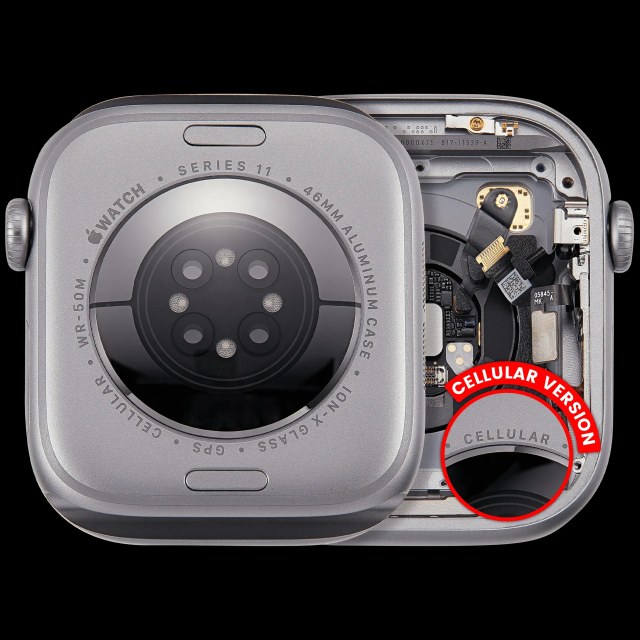 Scocca completa per Watch Series 11 (46MM) (Used Service Pack Pull: grado A) (Cellular Version) (Aluminum / Grigio siderale )