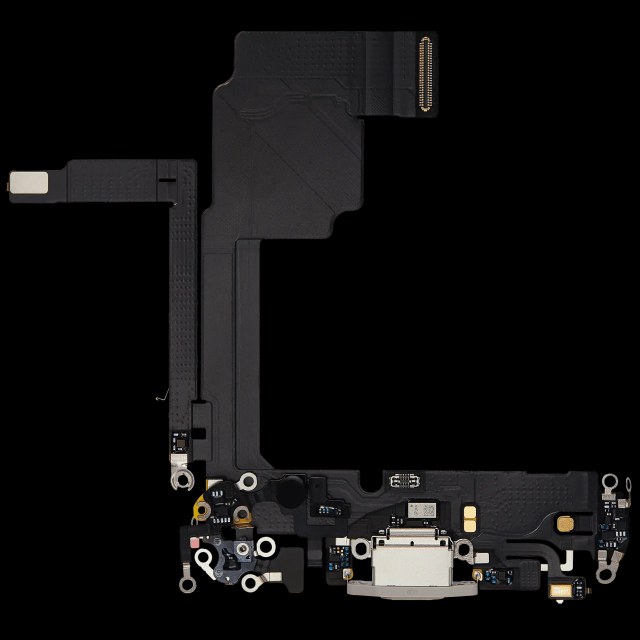 Flat connettore di ricarica per iPhone 15 Pro (Used Service Pack Pull) (Titanio bianco)