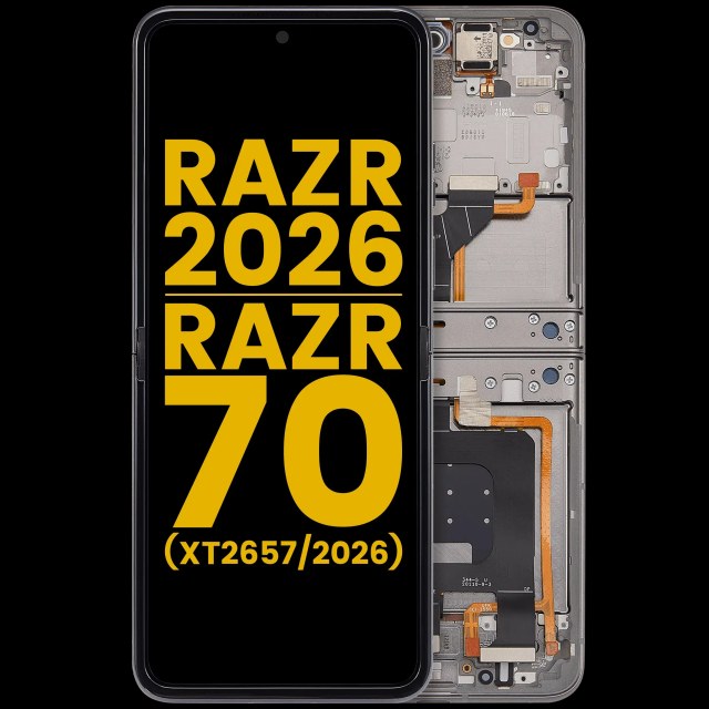 Display OLED completo con Frame per Motorola Razr 2026 / Razr 70 (XT2657 / 2026) (Refurbished) (Hematite)