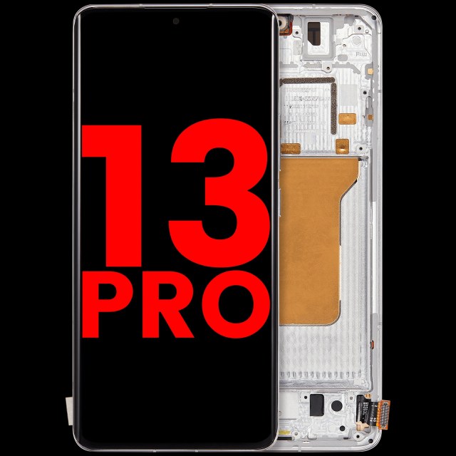 Display OLED completo con Frame per Xiaomi 13 Pro (Aftermarket Plus) (Bianco)