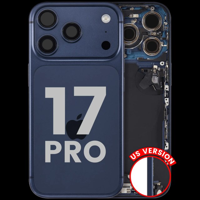 Scocca posteriore con flat connettore di ricarica e minuteria per iPhone 17 Pro (US Version) (Used Service Pack Pull: Grade B) (Deep Blu)