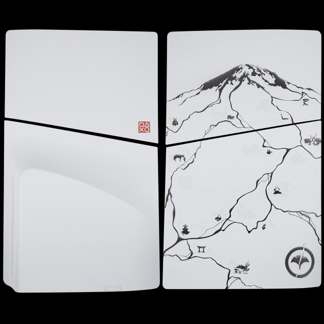 Faceplate Cover (Top e Bottom) per PlayStation 5 Slim (Disc Edition) (Ghost Of Yotei) (Nero)
