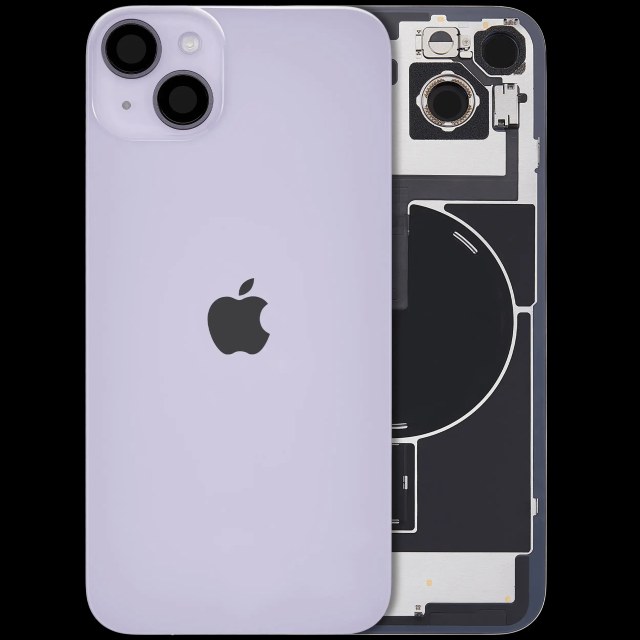 Vetro posteriore con magnete MagSafe, NFC e flat flash per iPhone 14 Plus (Service Pack) (Viola)