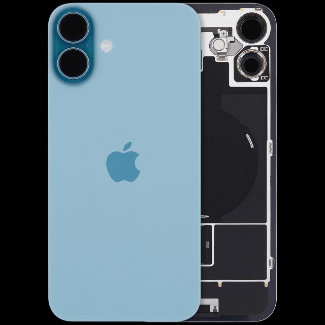 Vetro posteriore con magnete MagSafe, NFC e flat flash per iPhone 16 Plus (Service Pack) (versione UK/EU) (Verde petrolio)