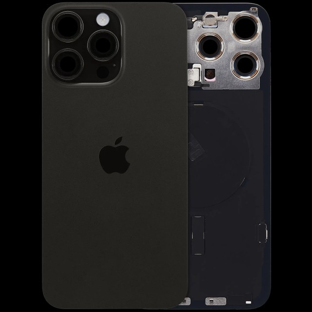 Vetro posteriore con magnete MagSafe, NFC e flat flash per iPhone 15 Pro Max (Service Pack) (versione UK/EU) (Titanio nero)