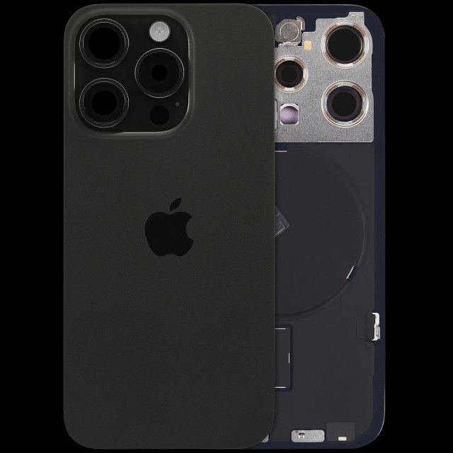 Vetro posteriore con magnete MagSafe, NFC e flat flash per iPhone 15 Pro (Service Pack) (versione UK/EU) (Titanio nero)