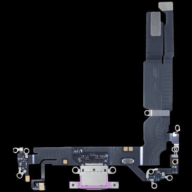 Flat connettore di ricarica con scheda per iPhone 16 (EU / UK / CA) (Service Pack) (Rosa)