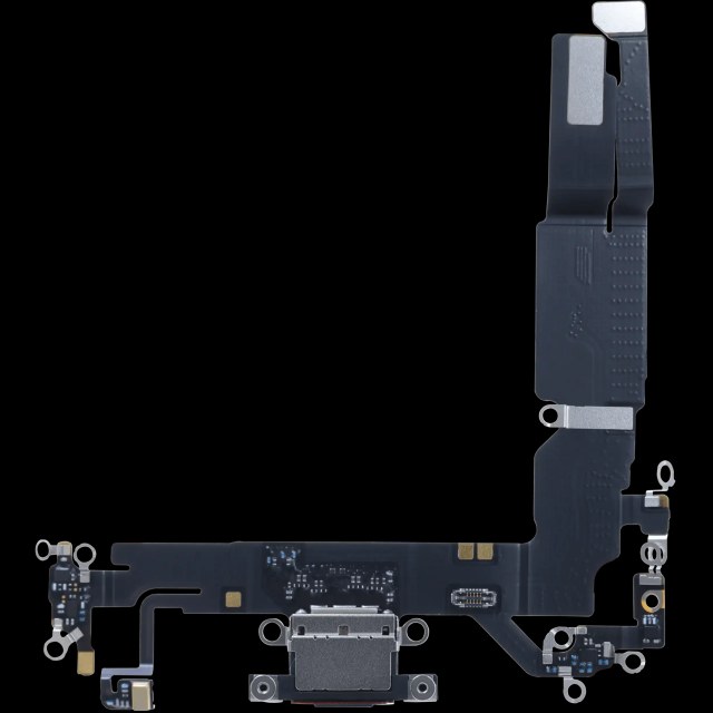 Flat connettore di ricarica con scheda per iPhone 16 (EU / UK / CA) (Service Pack) (Nero)