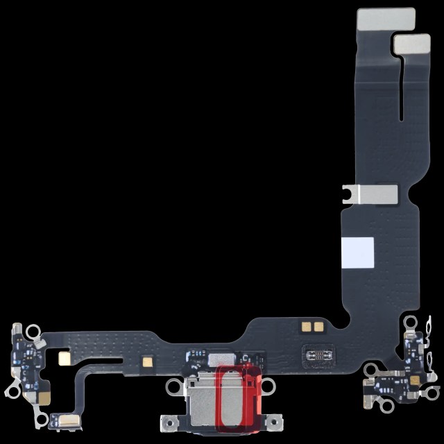Flat connettore di ricarica con scheda per iPhone 15 Plus (Service Pack) (Nero)