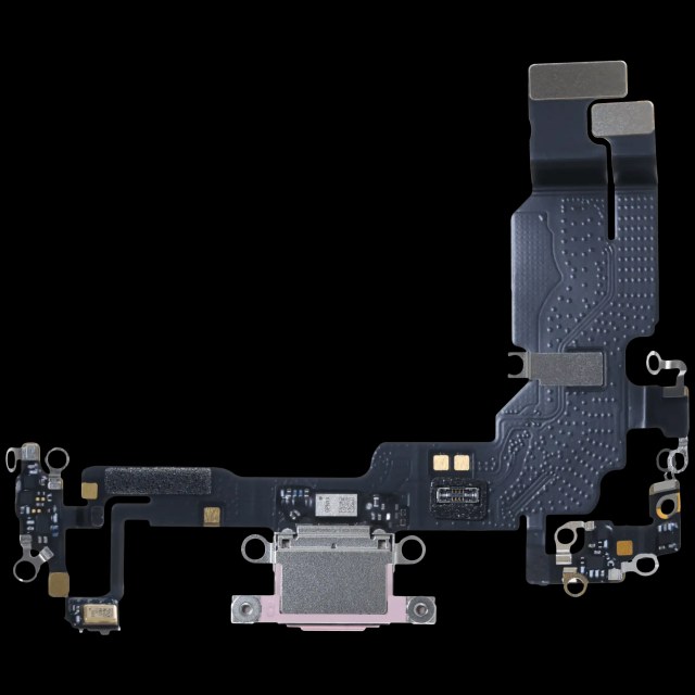 Flat connettore di ricarica con scheda per iPhone 15 (Service Pack) (Rosa)