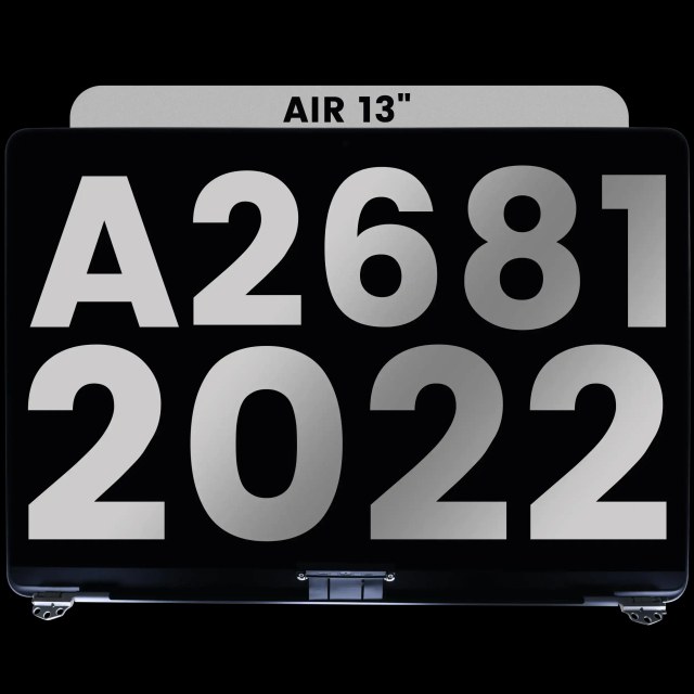Display LCD completo per MacBook Air 13" (A2681 / Mid 2022) (Service Pack) (Grigio siderale)