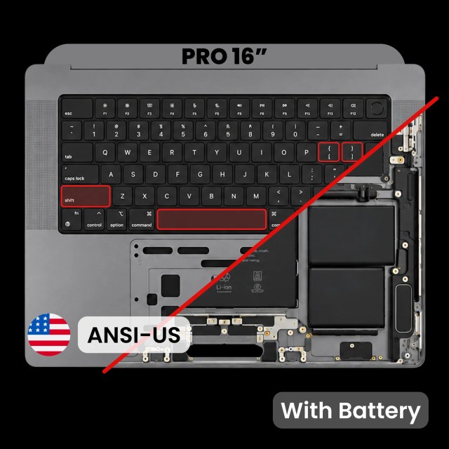 Top Case con Batteria e tastiera (ANSI US) per MacBook Pro 16" A2991 (2023) (Service Pack) (Grigio siderale)