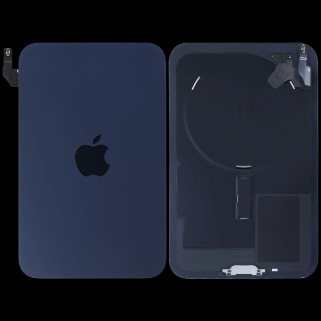 Vetro posteriore con magnete MagSafe, NFC e flat flash per iPhone 17 Pro Max (Service Pack) (Deep Blu)