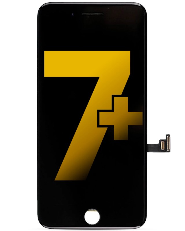LCD Assembly With Steel Plate per iPhone 7 Plus (Refurbished: Toshiba) (Nero)