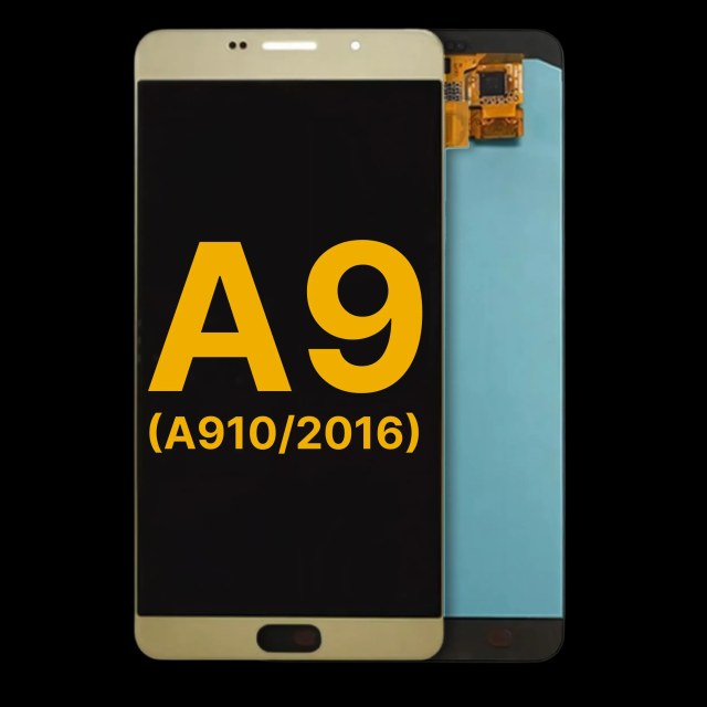 Display OLED completo senza Frame per Samsung Galaxy A9 (A910 / 2016) (Refurbished: Cosmetic Grade: New) (Oro)