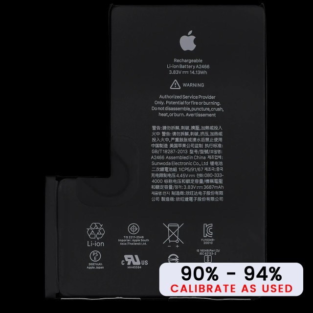 Batteria di ricambio per iPhone 12 Pro Max (Used OEM Pull: Grade C / SOH 90% to 94%)