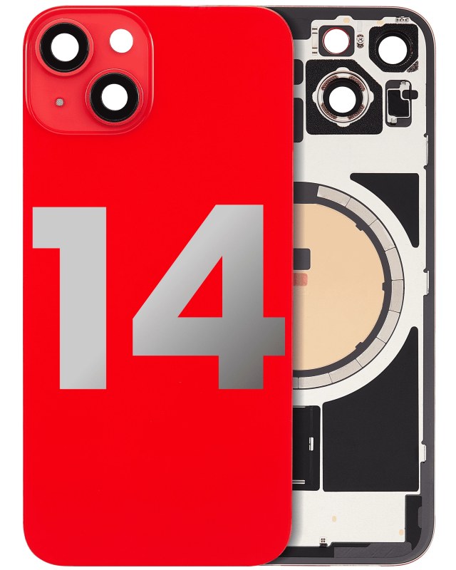 Back Glass w/ MagSafe Magnet per iPhone 14 (Used OEM Pull: Grade A) (Rosso)