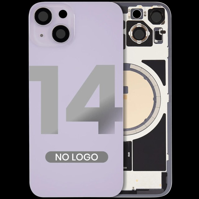 Back Glass w/ MagSafe Magnet per iPhone 14 (Viola) (No Logo)
