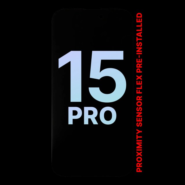 Display OLED completo con Sensore prossimità flat Pre-Installed per iPhone 15 Pro (Service Pack)
