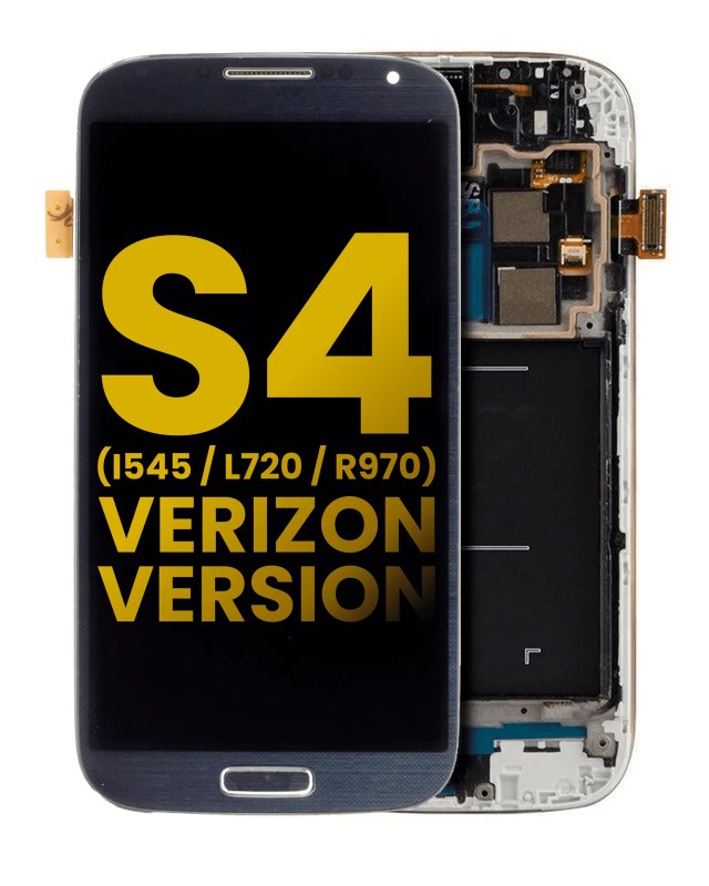 Display OLED completo con Frame per Samsung Galaxy S4 (i545 / L720 / R970) (Verizon e Sprint) (Refurbished) (Nero)