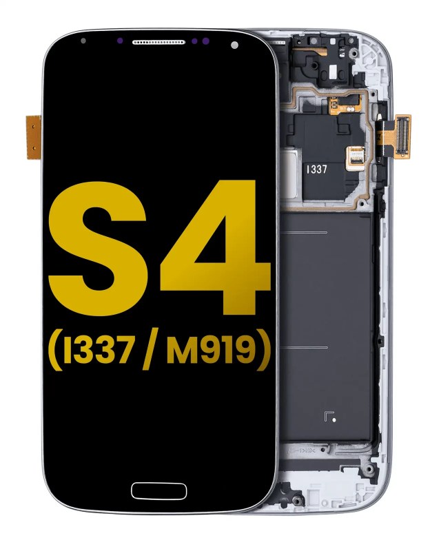 Display OLED completo con Frame per Samsung Galaxy S4 (I337 / M919) (AT e T e T-Mobile / Straight Talk) (Refurbished) (Nero)