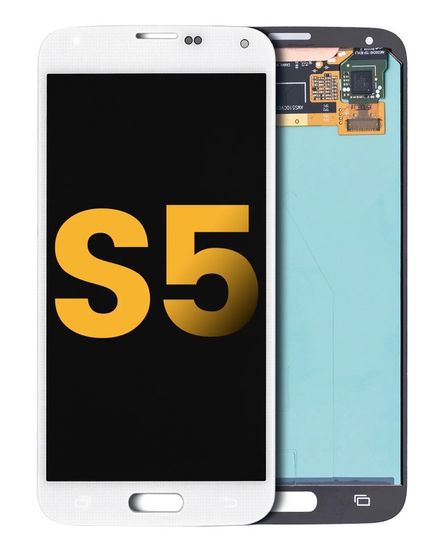 Display OLED completo senza Frame per Samsung Galaxy S5 (Refurbished) (Bianco)